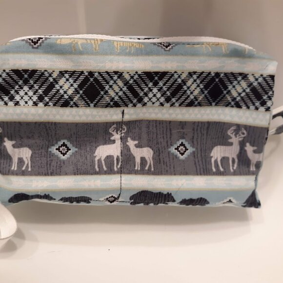 New Western Deer twill Travel bag Clutch Wallet Pouch Wristlet hanging case Blue - Picture 2 of 6